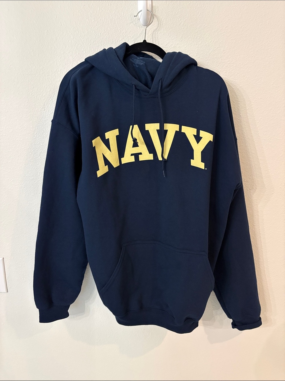 Fanatics Navy Blue Hoodie with Yellow NAVY Chest Logo